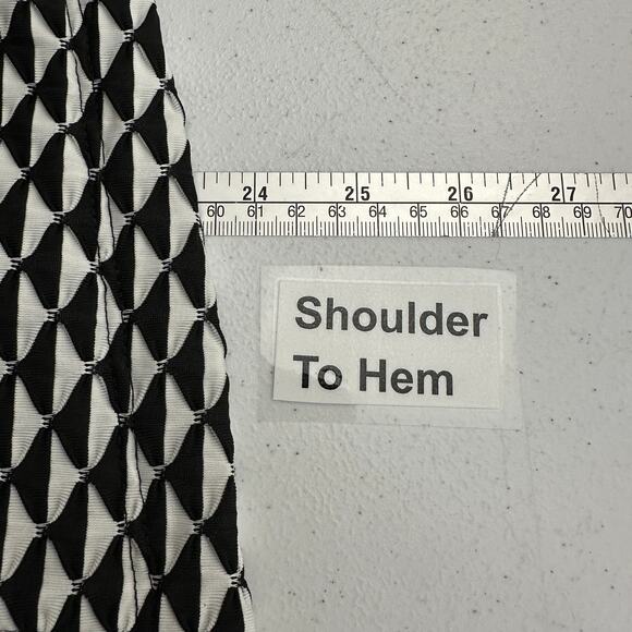 Chicos Travelers Women Jacket Size 1 US M Textured Zip Front Graphic Black White - Picture 7 of 8